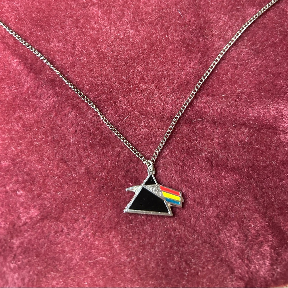 VTG DEADSTOCK SILVER PINK FLOYD NECKLACE